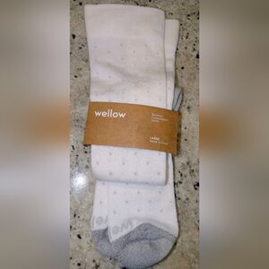 🧦 Wellow Bamboo Compression Socks Large 18–25 mmHg White Gray NWT